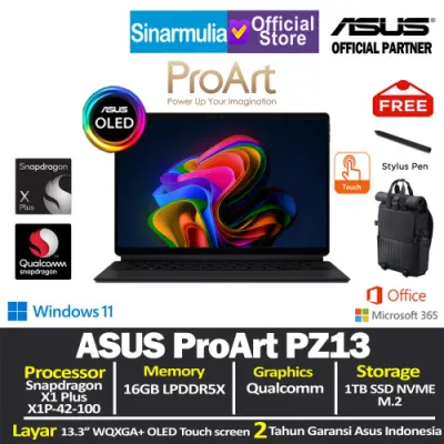 ASUS ProArt PZ13 HT5306QA Snapdragon X1 Plus 1TB SSD 16GB Qualcomm OLED Touch Win11+OHS