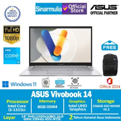 ASUS Vivobook 14 A1404VA i3-1315U 256GB SSD 8GB FHD Win11+OHS
