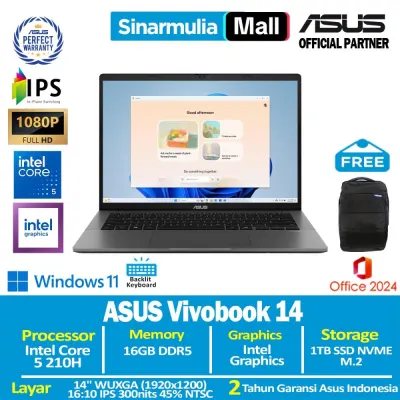 ASUS Vivobook S14 S3407VA Core 5 210H 1TB SSD 16GB WUXGA IPS Win11+OHS