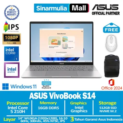 ASUS Vivobook S14 S3407VA Core 5 210H 512GB SSD 16GB WUXGA IPS Win11+OHS