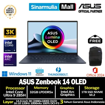 ASUS Zenbook 14 OLED UX3405CA Ultra 9 285H 1TB SSD 32GB 3K OLED 100%sRGB 120Hz Touch Win11+OHS