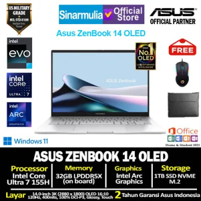 ASUS Zenbook 14 OLED UX3405MA Intel Ultra 7 155H 1TB SSD 32GB Touch 3K