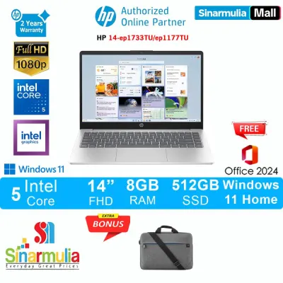 HP 14 Core 5 120U 512GB SSD 8GB FHD Win11+OHS - ep1733TU/ep1177TU