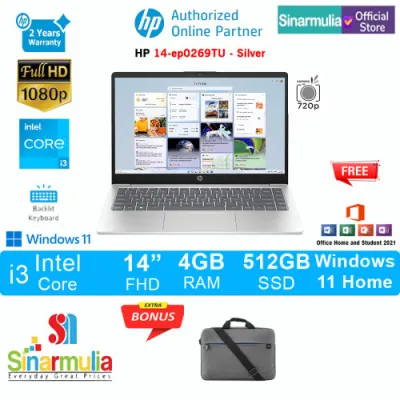 HP 14-ep0269TU i3-1315U 512GB SSD 4GB FHD Win11+OHS