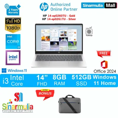 HP 14 i3-1315U 512GB SSD 8GB FHD Win11+OHS - ep0260TU/ep0261TU