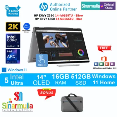HP ENVY X360 14-fc0555TU/fc0666TU Intel Ultra 5 125U 512GB SSD 16GB OLED Touch Win11+OHS