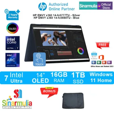 HP ENVY X360 14-fc0777TU/fc0888TU Intel Ultra 7 155U 1TB SSD 16GB OLED 2.8K Touch Win11+OHS