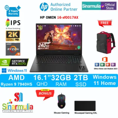 HP Omen 16-xf0017AX Ryzen 9 7940HS RTX4070 2TB SSD 32GB Win11+OHS