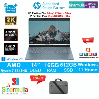 HP Pavilion Plus 14-ey1777AU/ey1888AU Ryzen 7 8845HS 512GB SSD 16GB OLED 2.8K 120Hz Win11+OHS