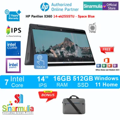 HP Pavilion x360 14-ek2555TU Intel 7 150U 512GB SSD 16GB IPS Touch Win11+OHS