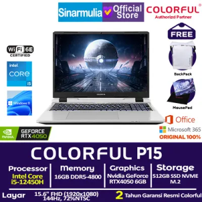 Laptop Gaming COLORFUL EVOL P15 i5-12450H RTX4050 512GB SSD 16GB 144Hz Win11