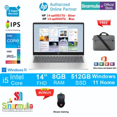 Laptop Hp 14-ep0001tu/0002tu i5-1335U 512GB SSD 8GB Iris Xe Win+OHS
