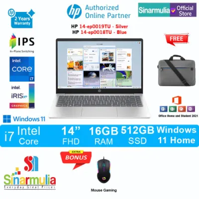 Laptop Hp 14-ep0018tu/0019tu i7-1355U 512GB SSD 16GB Iris Xe Win+OHS