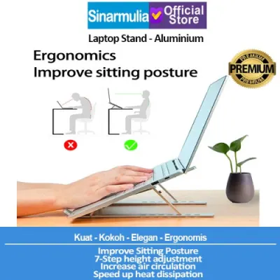 Laptop Stand Aluminium Portable - Dudukan/Meja Laptop Portable Metal