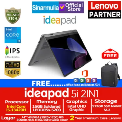 Lenovo Ideapad 5i 2IN1 i5-13420H 512GB SSD 16GB IPS Touch Win11+OHS