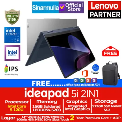 Lenovo Ideapad 5i 2IN1 Intel 5 120U 512GB SSD 16GB IPS Touch Win11+OHS