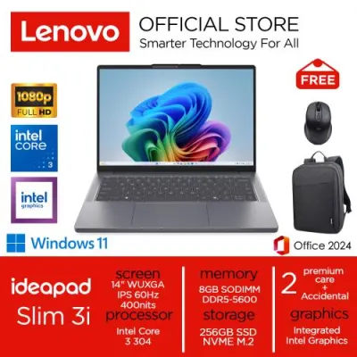 Lenovo Ideapad Slim 3i Core 3 304 256GB SSD 8GB WUXGA IPS Win11+OHS