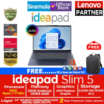 Lenovo Ideapad Slim 5 Ryzen 7 7730U 512GB SSD 16GB OLED Win11+OHS