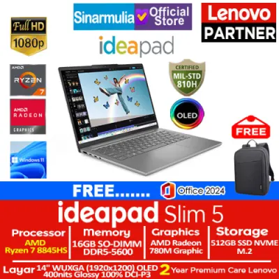 Lenovo Ideapad Slim 5 Ryzen 7 8845HS 512GB SSD 16GB WUXGA OLED 100%sRGB Win11+OHS