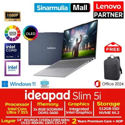 Lenovo Ideapad Slim 5i Ultra 7 355 512GB SSD 16GB WUXGA OLED 100%sRGB Win11+OHS