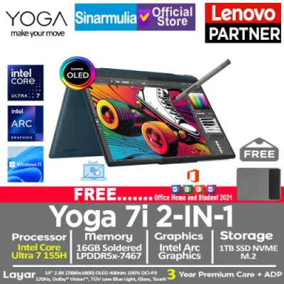 Lenovo Yoga 7i 2IN1 Intel Ultra 7 155H 1TB SSD 16GB OLED Touch Win11