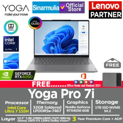 Lenovo Yoga Pro 7i Intel Ultra 7 155H RTX4050 1TB SSD 32GB OLED 2.8K 120Hz Win11+OHS