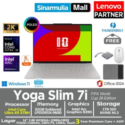 Lenovo YOGA Slim 7i Ultra Aura Edition FIFA World Cup 26 Edition Ultra X9 378H 1TB SSD 32GB 2.8K WQXGA+ POLED 100%sRGB 120Hz Touch Win11+OHS