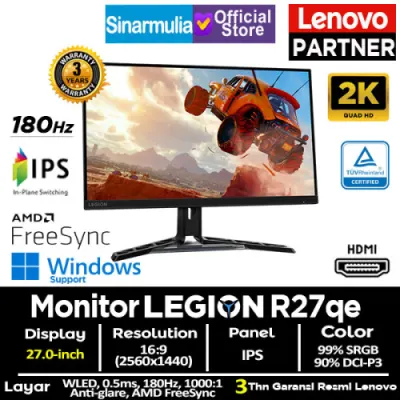 Monitor Gaming Lenovo Legion R27qe IPS 180Hz 0.5ms 2K QHD 99%sRGB