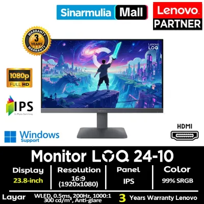 Monitor Gaming Lenovo LOQ 24-10 IPS 200Hz 0.5ms FHD 99%sRGB