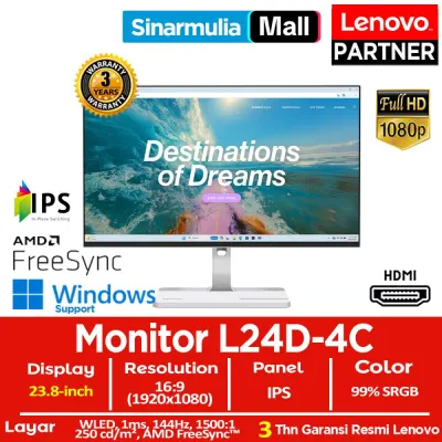 Monitor LED Lenovo L24D-4C 24" FHD IPS 144Hz 1ms HDMI 99%sRGB HAS