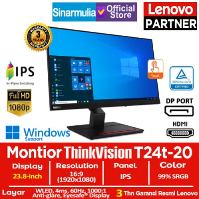 Monitor LED Lenovo ThinkVision T24t-20 23.8" IPS 60Hz 4ms 99%sRGB Touch
