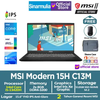 MSI Modern 15H C13M i5-13420H 512GB SSD 16GB IPS Win11+OHS
