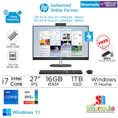 PC AIO HP 27-cr0033d/cr0034d i7-1355U 1TB SSD 16GB Iris Xe IPS 99%sRGB Touch Win11+OHS
