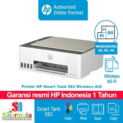 Printer HP Smart Tank 583 Wireless All in One Garansi Resmi HP Indonesia