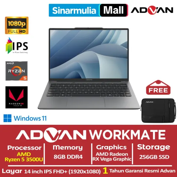 Advan Workmate Ryzen 5 3500U 256GB SSD 8GB IPS Win11 - foto 1