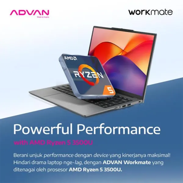 Advan Workmate Ryzen 5 3500U 256GB SSD 8GB IPS Win11 - foto 3