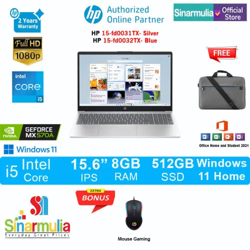 HP 15-fd0031TX/fd0032TX i5-1334U MX570A 512GB SSD 8GB IPS Win11+OHS1