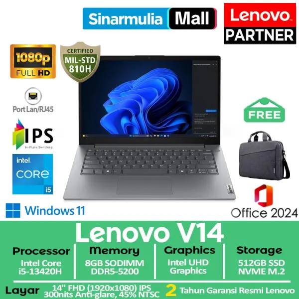 Lenovo V14 i5-13420H 512GB SSD 8GB FHD IPS Win11+OHS - foto 1