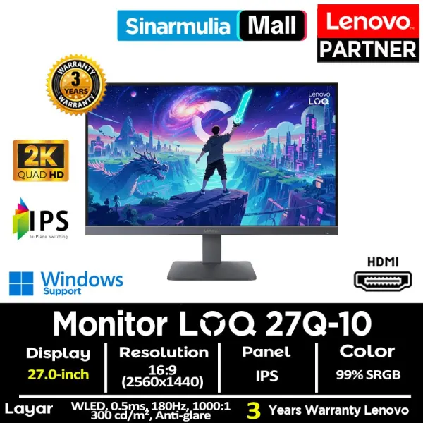 Monitor Gaming Lenovo LOQ 27-10 IPS 200Hz 0.5ms FHD 99%sRGB - foto 1
