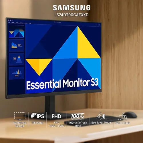 Monitor LED Samsung 24" Essential S3 S24D300 IPS FHD 100Hz22