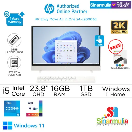 PC AIO HP Envy Move 24-cs0003d i5-1335U 1TB SSD 16GB 2K QHD Touch Win11+OHS1