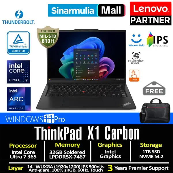 ThinkPad X1 Carbon Gen 14 Aura Edition Ultra 7 365 1TB SSD 32GB WUXGA IPS 100% sRGB Touch Win11Pro - foto 1